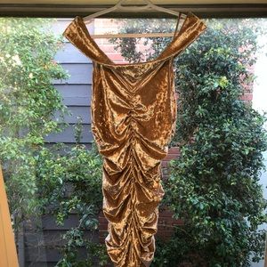 Comfortable velvet off the shoulder dress